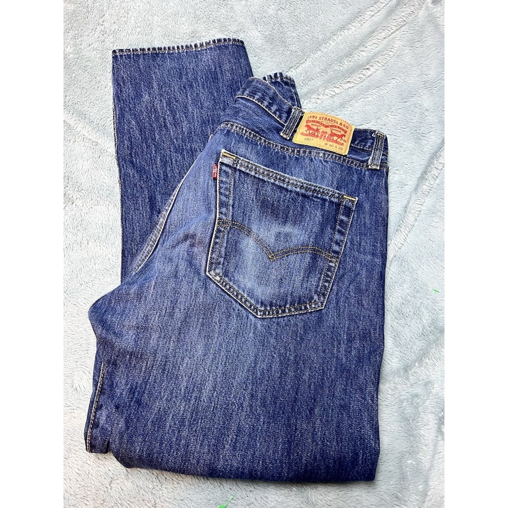 Levi's 501‎ Denim Jeans Men's 40 X 32 Buttonfly Blue Straight Preppy
